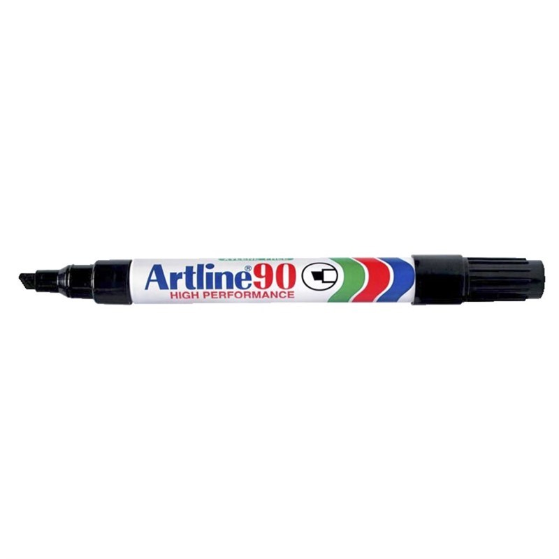 Artline 90 Permanent Marker Chisel Black Sold as Each 12 in a Box