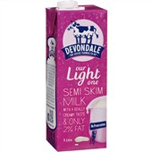 Devondale Milk Semi Skim UHT Long Life 1L Sold as Each 10 in a Box