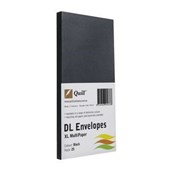 Quill Colour DL Envelope XL Black 25 Pack