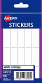 Avery Stickers Rectangle 14x38mm White 105 Pack