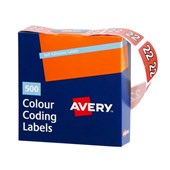 Avery 43272 Side Tab Year 2022 Label 25x38mm Dark Orange 500 roll