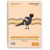 Bibbulmun Spiral Notebook A4 Ruled 7mm Side Bound 120 Page