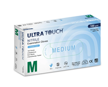 Ultra Touch Examination Nitrile Blue Powder Free Gloves Disposable Medium Box 100 Sold as Each 10 in a Carton