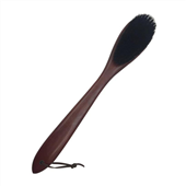 Dolphy Cherry Wood Shoe Brush with Horn  Leather Thong