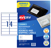 Avery Laser Label L7073 14Up Pack 10