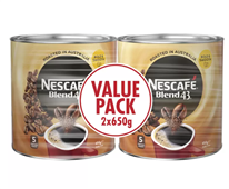 Nescafe Blend 43 Instant Coffee Twin Pack Tin 650g x 2