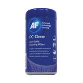 AF PC Clene Anti Static Cleaning Wipes 100 Tub