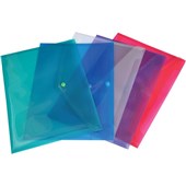 Aspire Document Wallet A4 Size Assorted Colours Button Closure