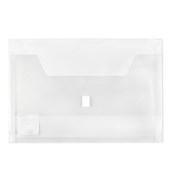 Aspire Premier Foolscap Poly Document Wallet Gusseted Velcro Clear
