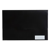 Aspire Premier Foolscap Poly Document Wallet Gusseted Velcro Black