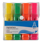 Aspire Highlighter Assorted Wallet 4 Pack
