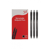 Aspire Retractable Ball Pens Black Medium Box 12