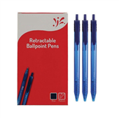 Aspire Retractable Ball Pens Blue Medium Box 12