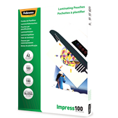 Fellowes Laminating Pouch Gloss 100micron A3 Clear 100 Pack