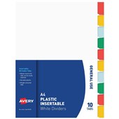 Avery Dividers Insertable 10 Tab A4 White