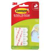 3M Command Self Adhesive Poster Strip 17024 12 Pack