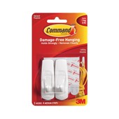 3M Command Self Adhesive Medium Hook White 2 Pack