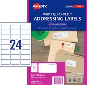Avery L7159 Laser Labels Address 24UP White 100 Box