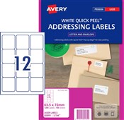 Avery L7164 Laser Labels 12UP A4 White 100 Box
