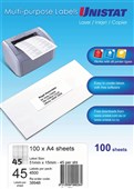 Unistat 38948 Multi Use 45Up Labels 100 Box
