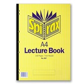 Spirax Lecture Pad Side Bound 7 Hole Punched A4 140 Pages Sold as Each 10 in a Pack