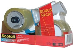 Scotch BPS1 Tape Dispenser with Bonus 2rolls Packaging Tape