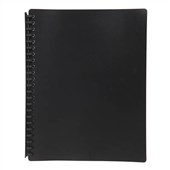 Marbig Display Book Refillable A4 20 Pocket Black Sold as Each 20 in a Pack