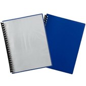 Marbig Refillable Display Book Clearfront 20 Pocket A4 Blue Sold as Each 20 in a Pack