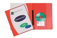 Marbig Premier Insert Flat File A4 Clear Front Red Sold as Each 10 in a Pack