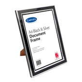 Carven Document Frame Mountable A4 Black and Silver