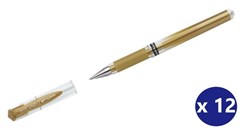 Uniball UM153M Signo Metallic Gel RBall Broad Gold Bx12