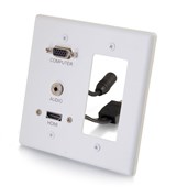 C2G Wall Plate HDMI VGA 35 Audio with Cut Outs