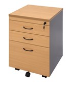 Rapid Worker Mobile Pedestal  Two Personal Drawers  One Filing Drawer Beech  Ironstone