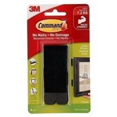 3M Command Strips 17206 Black Pack 4 Box 6