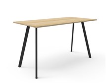 Eternity High Bar Table  1500mm W x 750mm D x 1050mm H Natural Oak Top  Black Satin Base