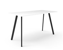 Eternity High Bar Table  1800mm W x 750mm D x 1050mm H Natural White Top  Black Satin Base