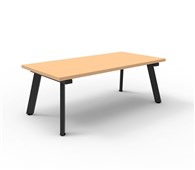 Eternity Rectangular Coffee Table  1200mm W x 600mm D x 450mm H Beech Top  Black Satin Base