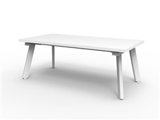 Eternity Rectangular Coffee Table  1200mm W x 600mm D x 450mm H Natural White Top  White Satin Base