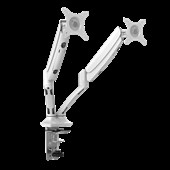 Executive Dual Gas Spring Monitor Arm  White Satin