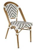 Durafurn Eiffel Chair  Natural Frame  Dark Grey White Chevron