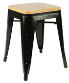 Durafurn Riviera 450 Stool with Timber Seat  Black