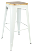 Durafurn Riviera 750 Stool with Timber Seat  White