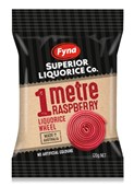 Fyna Raspberry Licorice 1m 120g Sold as Each 8 in a Box