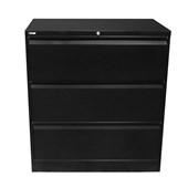 GO Lateral Filing Cabinet  Three Drawer Black Satin
