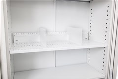 GO Tambour Cupboard Slotted Shelf  Dividers to Suit 900mm  1200mm Shelf White