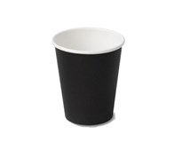 Go Bio Double Wall Coffee Cups Biodegradable Compostable PLA 8oz Black Carton 500