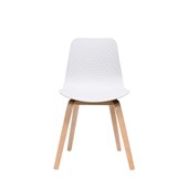 Lucid Chair  White Shell  Light Oak Timber Base