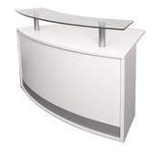 Modular Reception Counter  With Half Height Glass Shelf