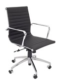 PU605M Executive Chair  Black PU with Chrome Base  Arms