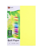 Quill Coloured Paper 80gsm A4 Fluoro Yellow